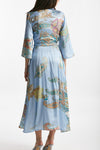 abito wrap in fantasia fantasia fondo azzurro women Bellini - 3