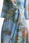 abito wrap in fantasia fantasia fondo azzurro women Bellini - 5