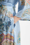 abito wrap in fantasia fantasia fondo azzurro women Bellini - 7