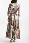 abito in cotone fantasia rosa e verde scollato women Bellini - 3