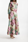 abito in cotone fantasia rosa e verde scollato women Bellini - 4
