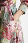 abito in cotone fantasia rosa e verde scollato women Bellini - 7