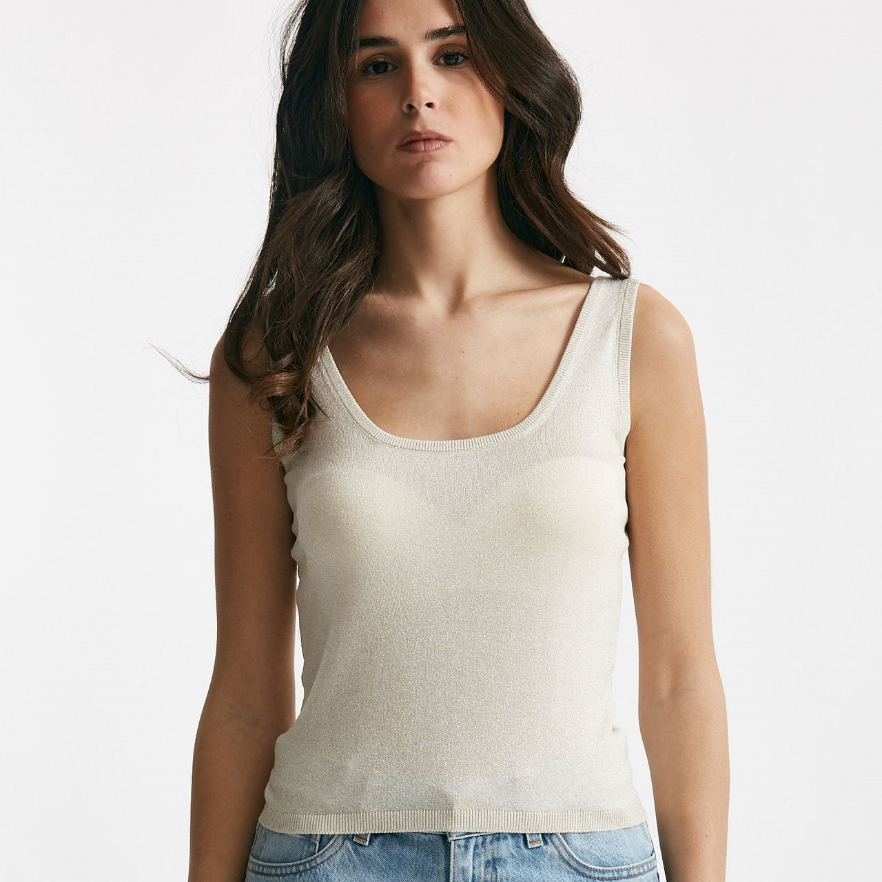 top in lurex argento women Be you - 5