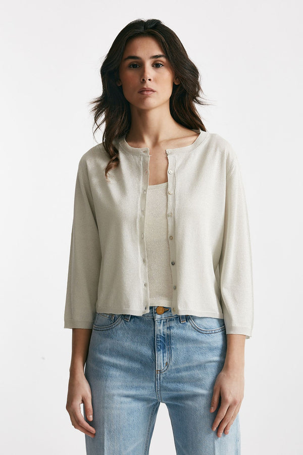 cardigan in lurex argento women Be you