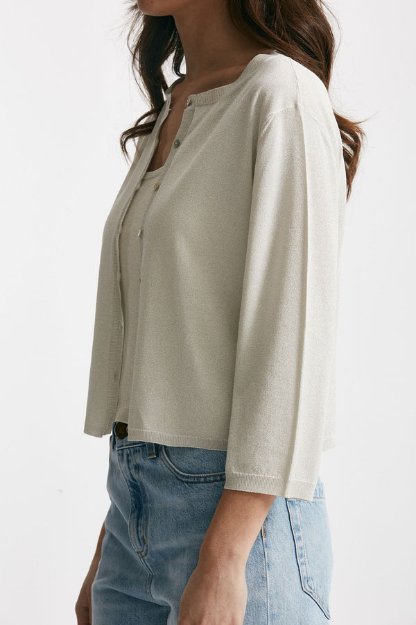 cardigan in lurex argento women Be you