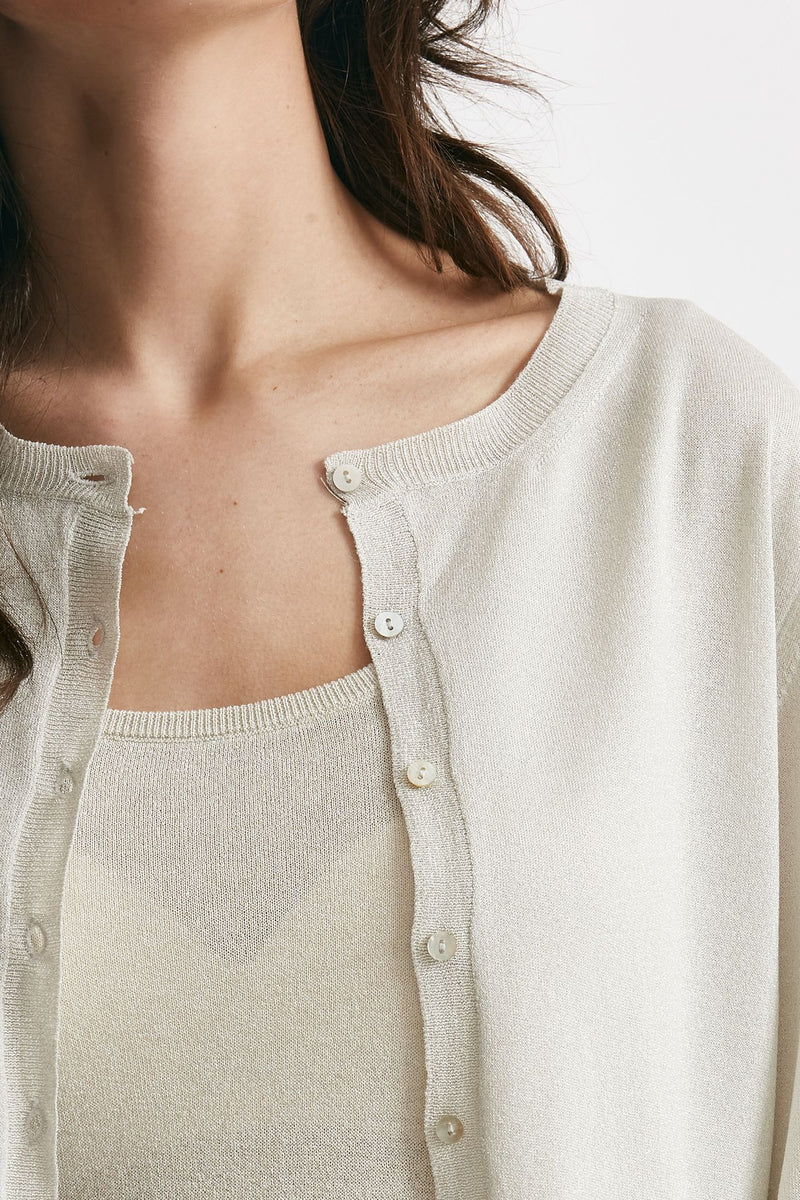 cardigan in lurex argento women Be you - 5