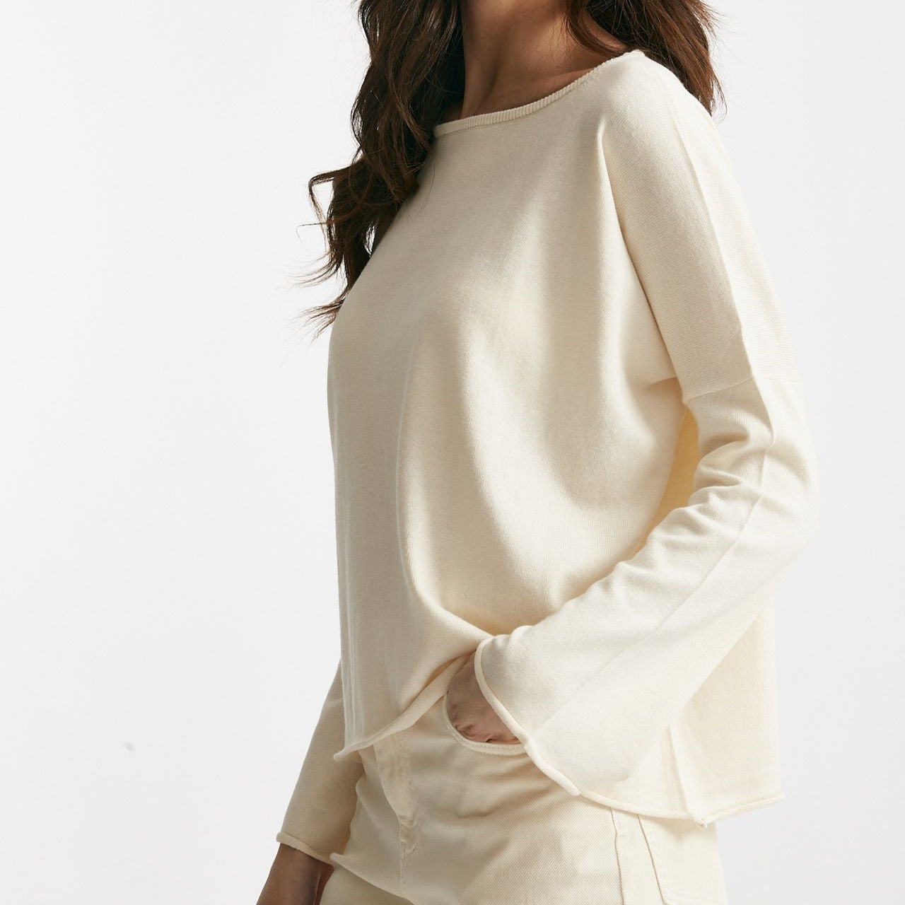 maglia ampia in cotone e cachemire panna women Be you - 6