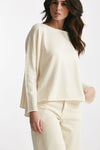 maglia ampia in cotone e cachemire panna women Be you - 3