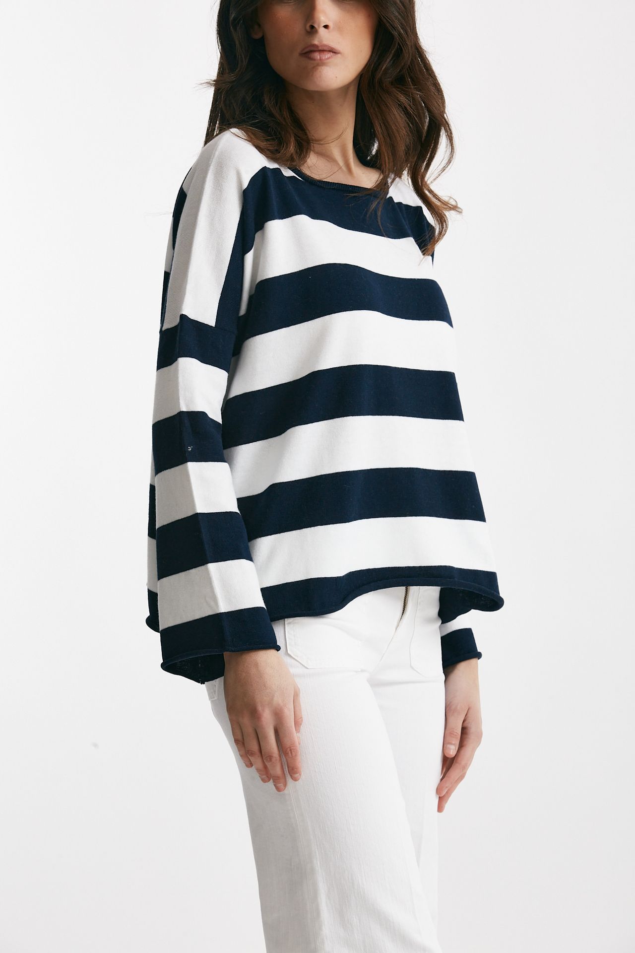 maglia ampia in cotone e cachemire rigata women Be you - 4