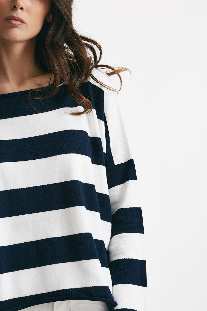 maglia ampia in cotone e cachemire rigata women Be you - 5