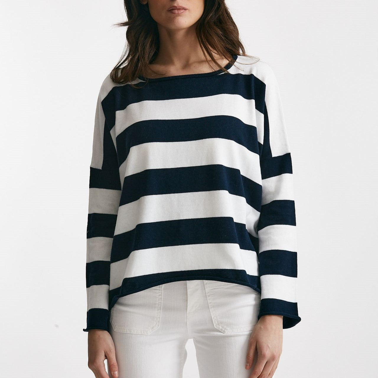 maglia ampia in cotone e cachemire rigata women Be you - 7