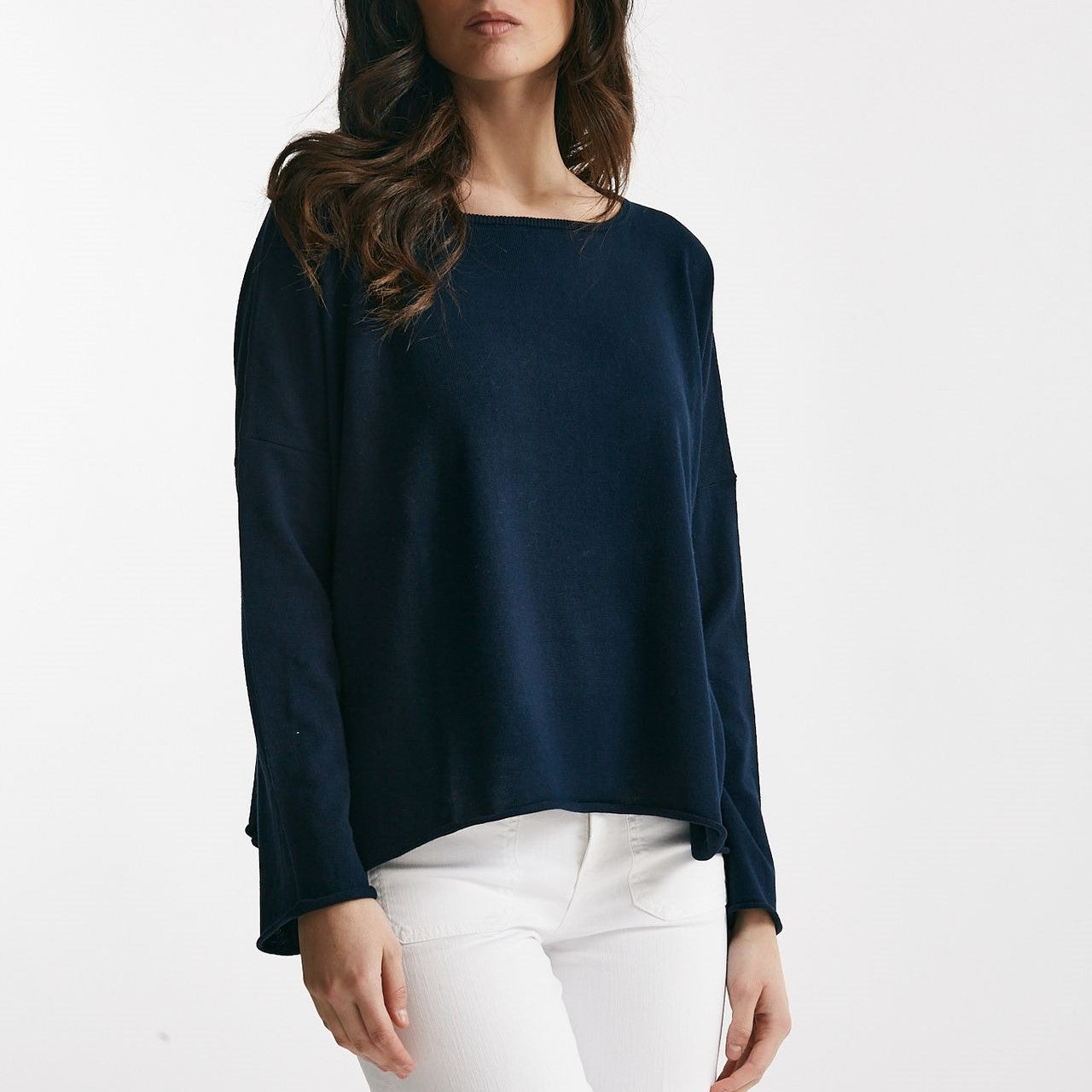 maglia ampia in cotone e cachemire blu women Be you - 6