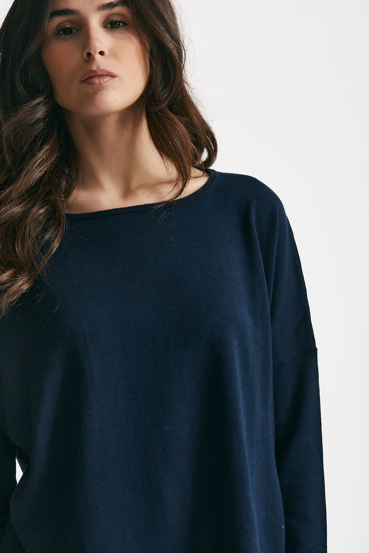 maglia ampia in cotone e cachemire blu women Be you - 4
