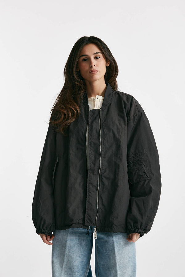 bomber over in nylon grigio scuro women Giorgio brato