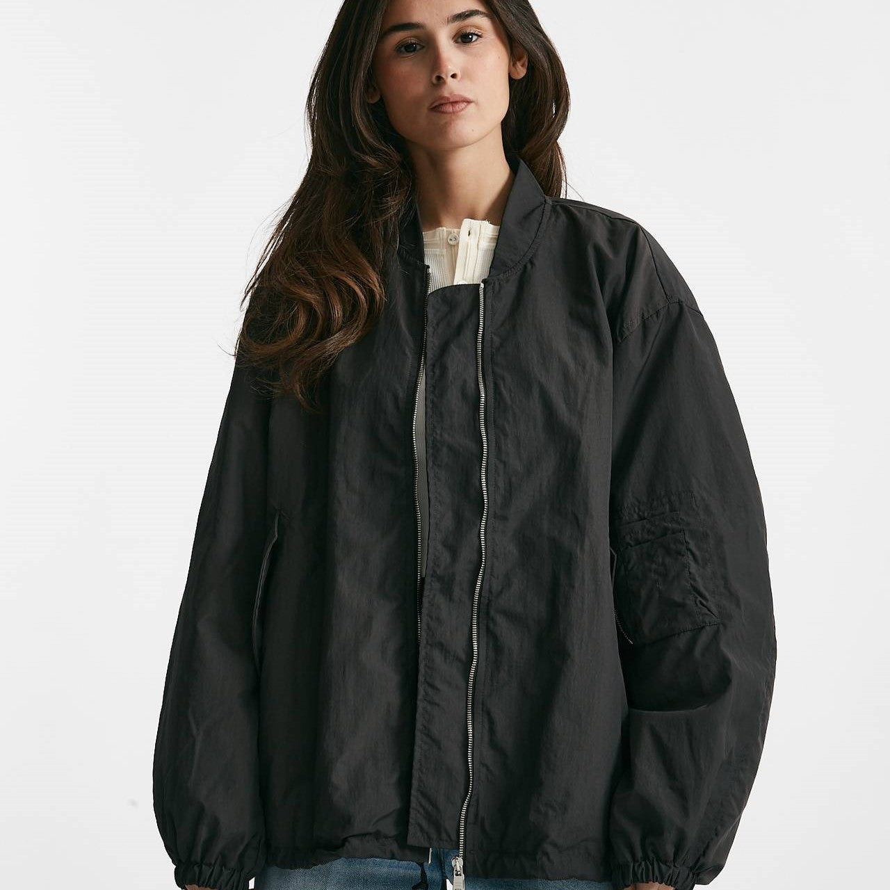 bomber over in nylon grigio scuro women Giorgio brato - 8