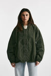 bomber over in nylon verde militare women Giorgio brato - 1