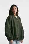 bomber over in nylon verde militare women Giorgio brato - 4