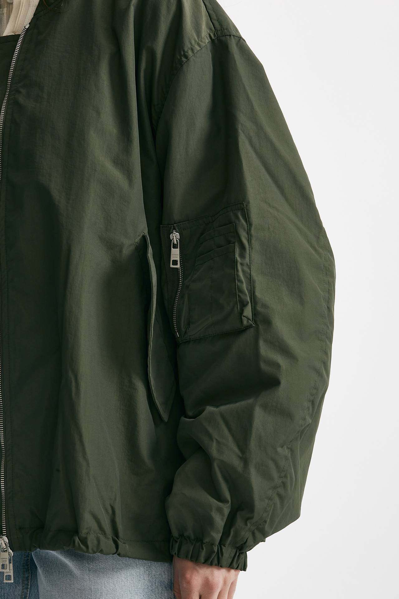 bomber over in nylon verde militare women Giorgio brato - 5