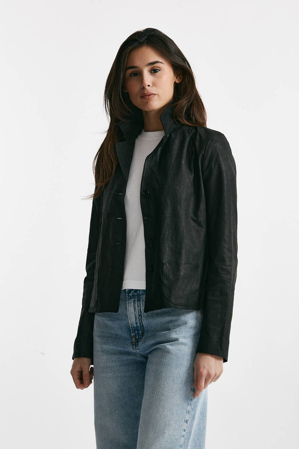 giacca slim in pelle nero women Giorgio brato