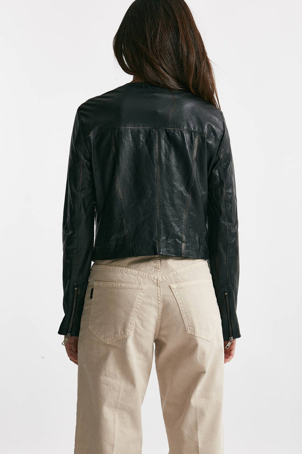 giubbino slim in pelle nero women Giorgio brato