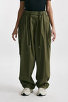 pantalone over fit in tela tecnica verde militare women Giorgio brato - 1