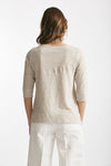 t-shirt in lino beige scollo tondo women Clouds - 3