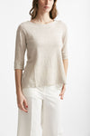 t-shirt in lino beige scollo tondo women Clouds - 4