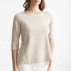 t-shirt in lino beige scollo tondo women Clouds - 6
