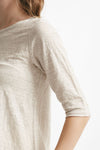 t-shirt in lino beige scollo tondo women Clouds - 5