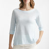 t-shirt in lino azzurro chiaro scollo tondo women Clouds - 5