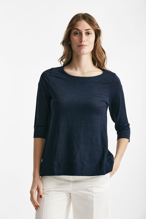 t-shirt in lino blu women Clouds