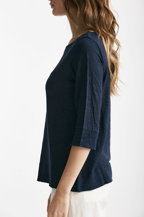 t-shirt in lino blu women Clouds
