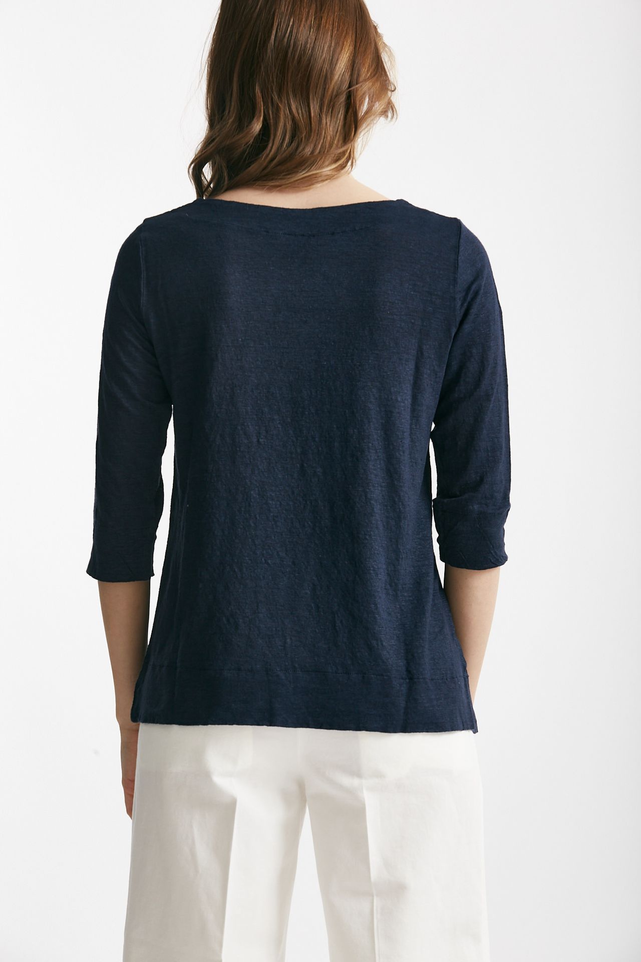 t-shirt in lino blu women Clouds - 3