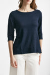 t-shirt in lino blu women Clouds - 4