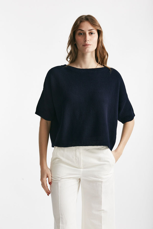 maglia a scatolina blu women Clouds