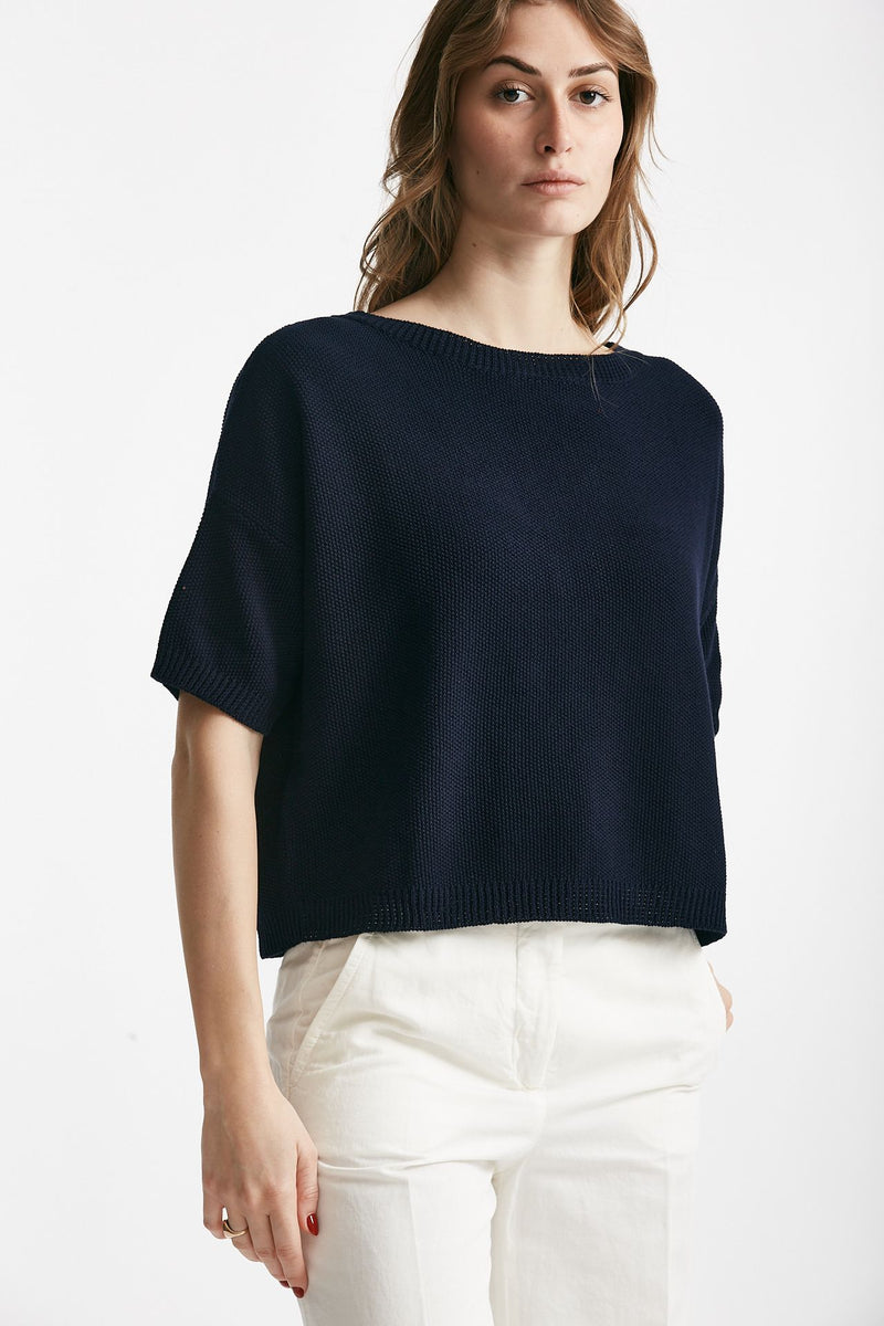 maglia a scatolina blu women Clouds - 4