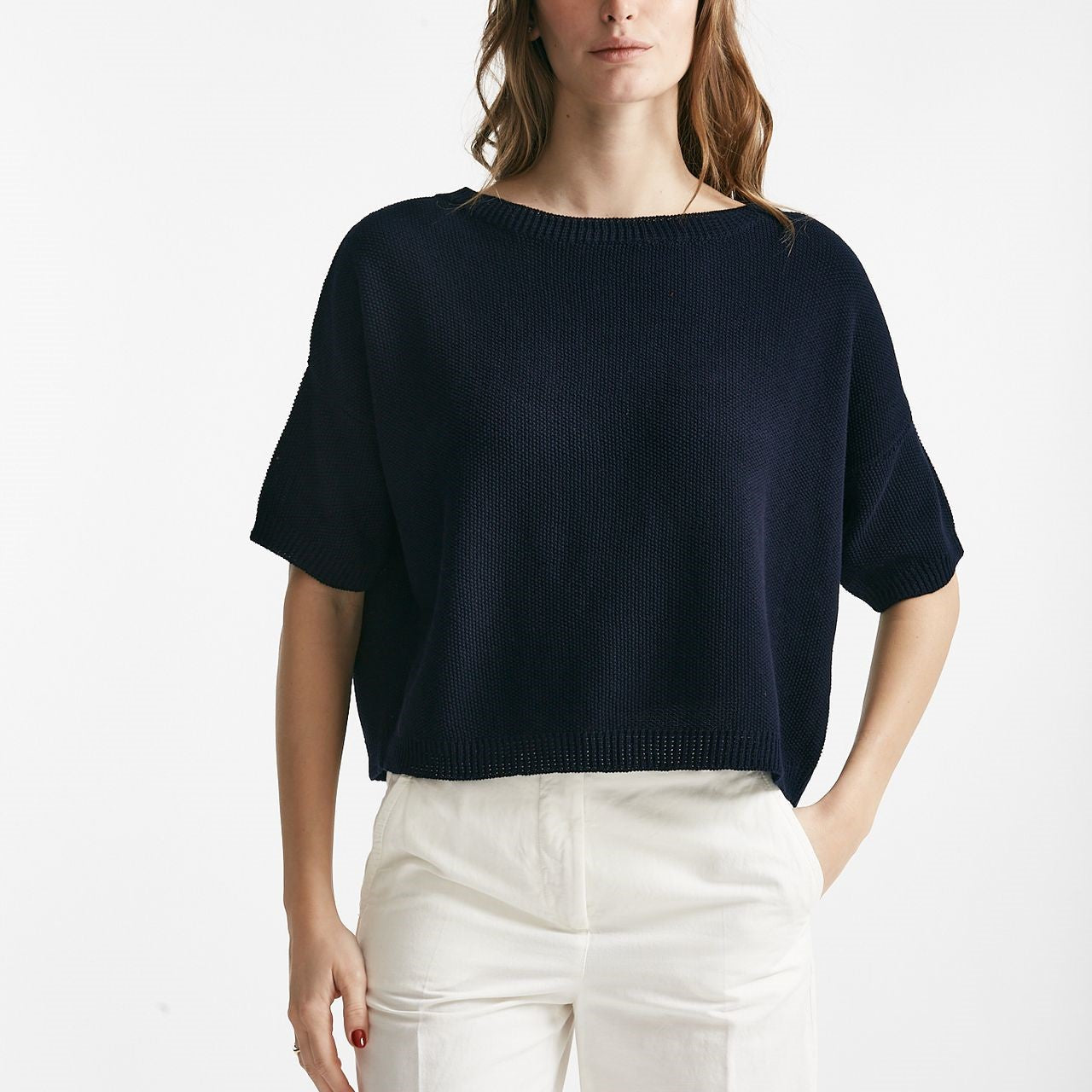 maglia a scatolina blu women Clouds - 5