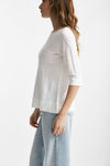 t-shirt in lino bianco scollo tondo women Clouds - 2