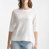 t-shirt in lino bianco scollo tondo women Clouds - 6