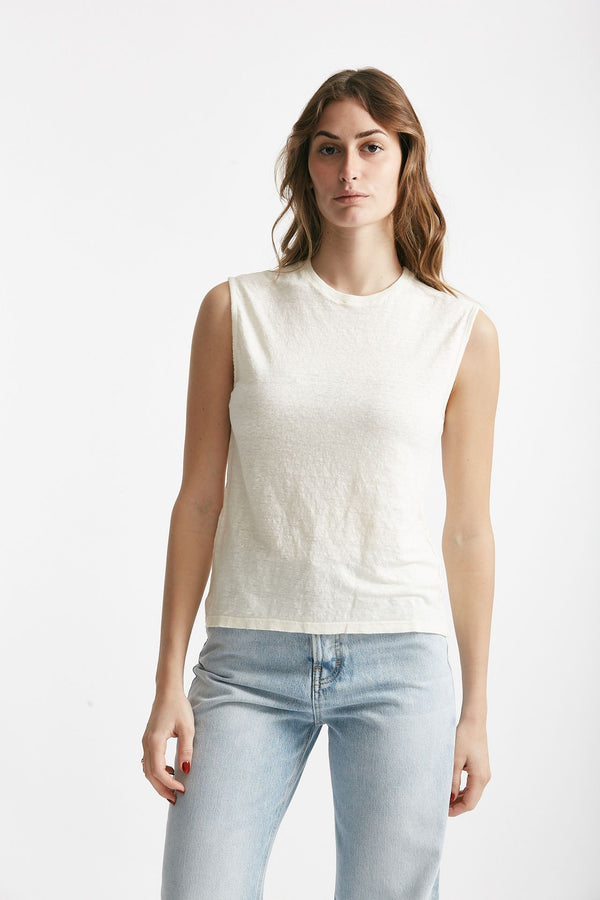 top in lino bianco women Clouds