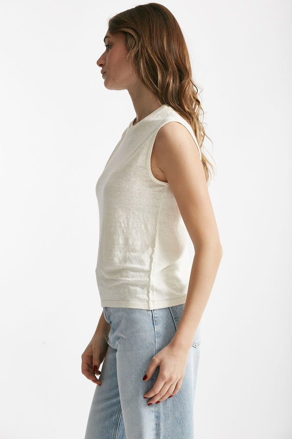 top in lino bianco women Clouds