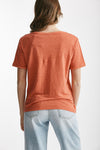 t-shirt in lino arancio women Clouds - 3
