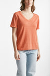 t-shirt in lino arancio women Clouds - 4