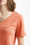 t-shirt in lino arancio women Clouds - 5