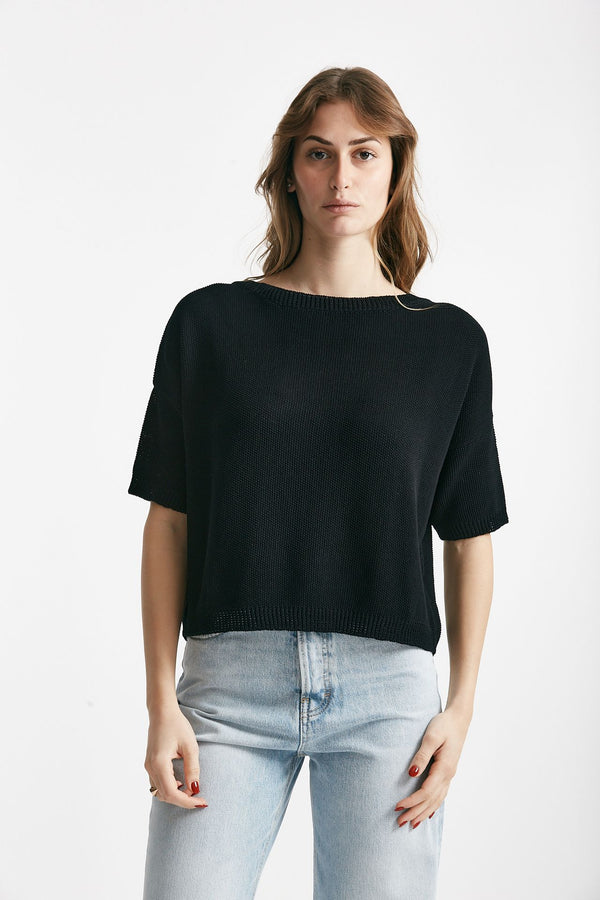 maglia a scatolina nero women Clouds
