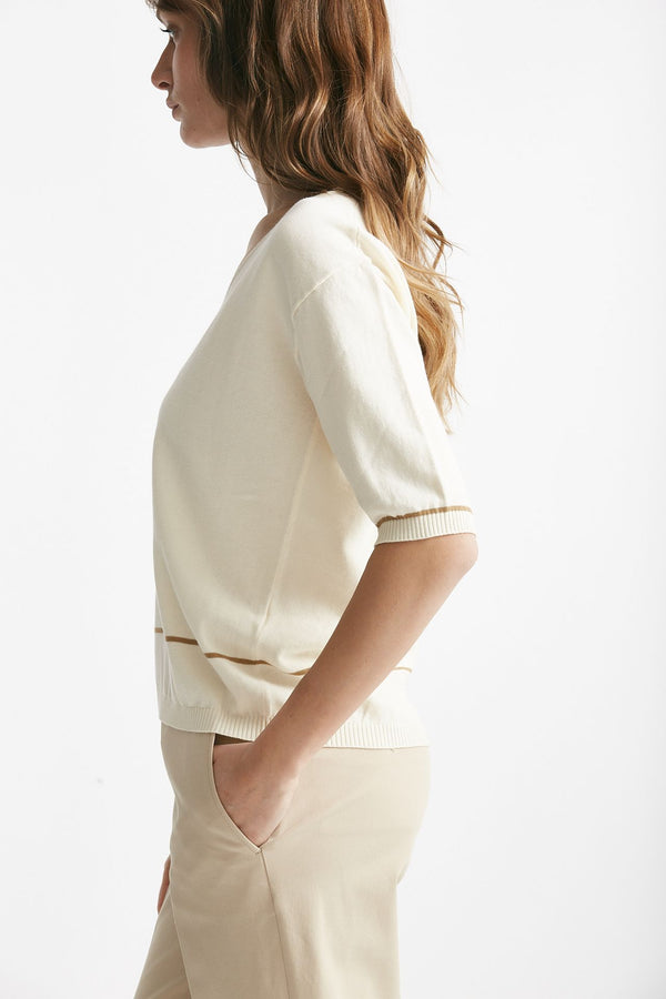 maglia scollo v panna women Clouds