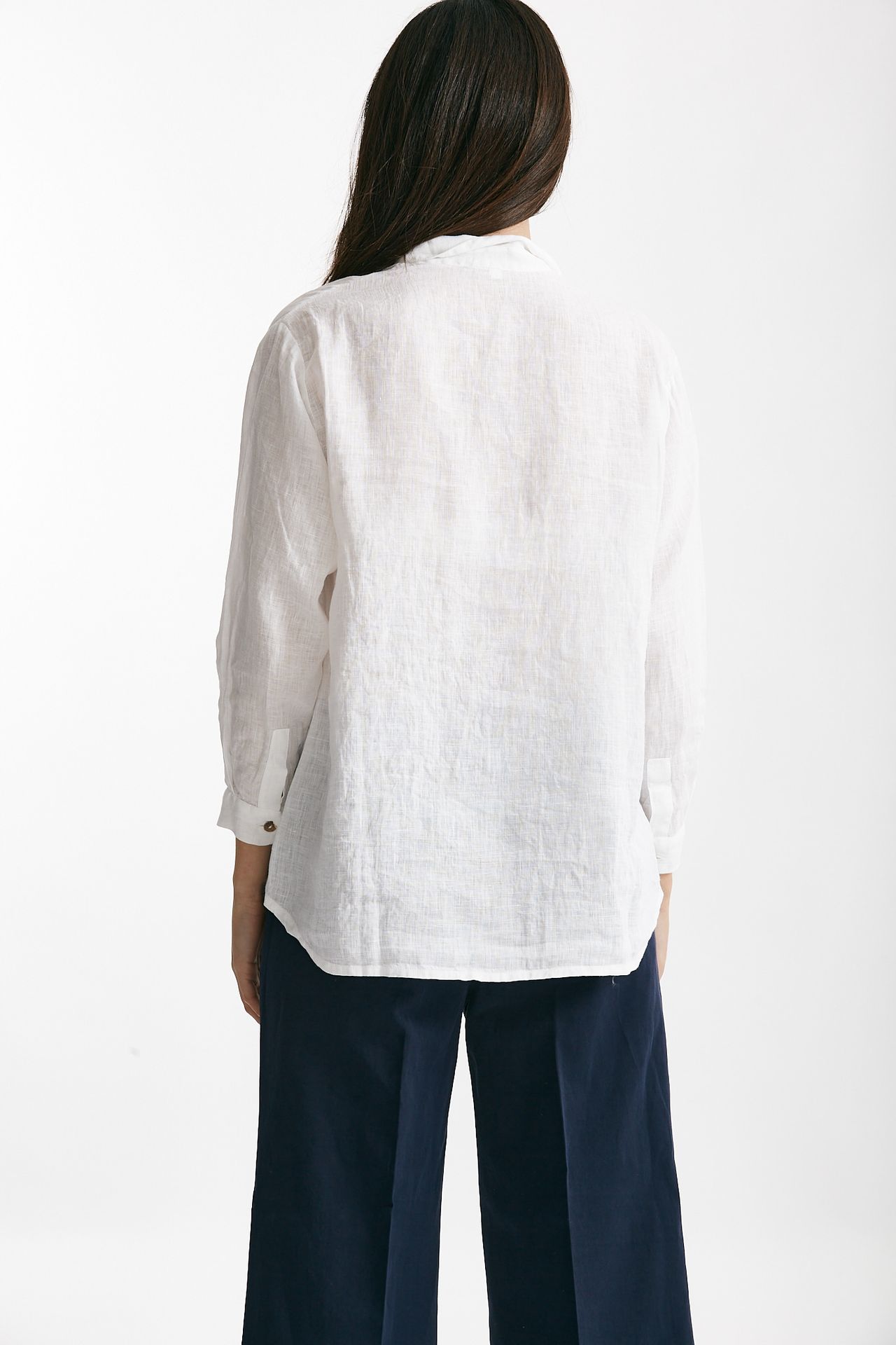camicia in lino bianco women Clouds - 3