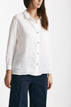 camicia in lino bianco women Clouds - 4