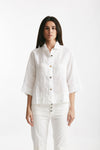 camicia in lino bianco women Clouds - 1