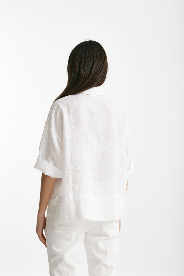 camicia in lino bianco women Clouds